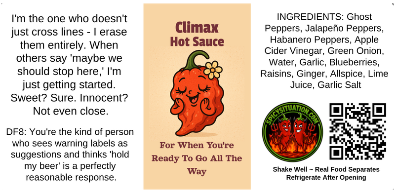 Label art for Climax Hot Sauce