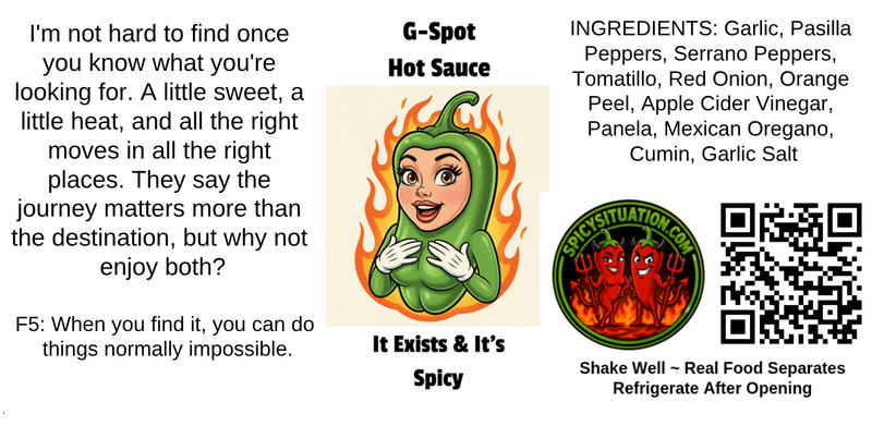 Label art for G-Spot Hot Sauce